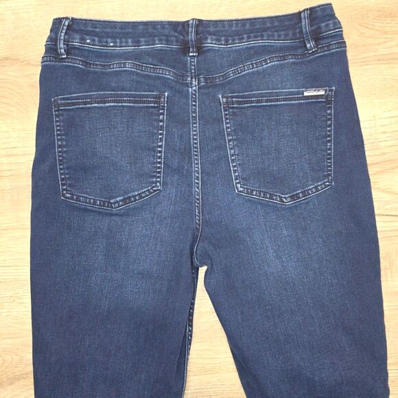 WHBM The Skinny High-Rise Button-Fly Jeans in Deep Indigo Blue - Size 10 - Picture 7 of 8